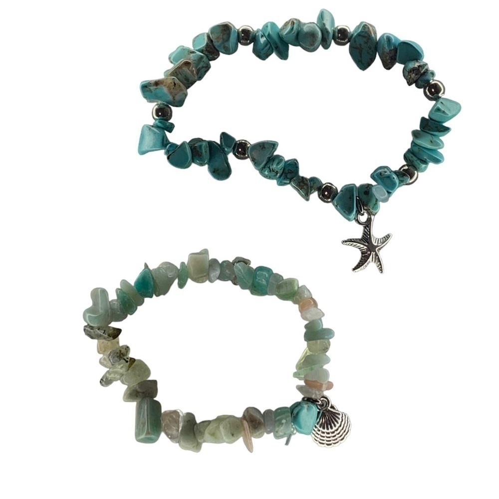 Blue beach bracelet set